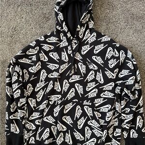 Nike Black and White Logo Hoodie